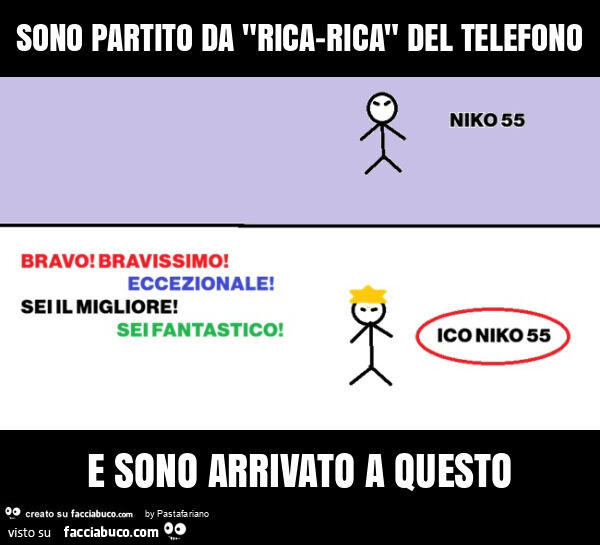 Sono partito da "rica-rica" del telefono e sono arrivato a questo