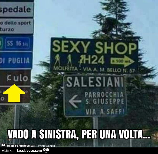 Vado a sinistra, per una volta