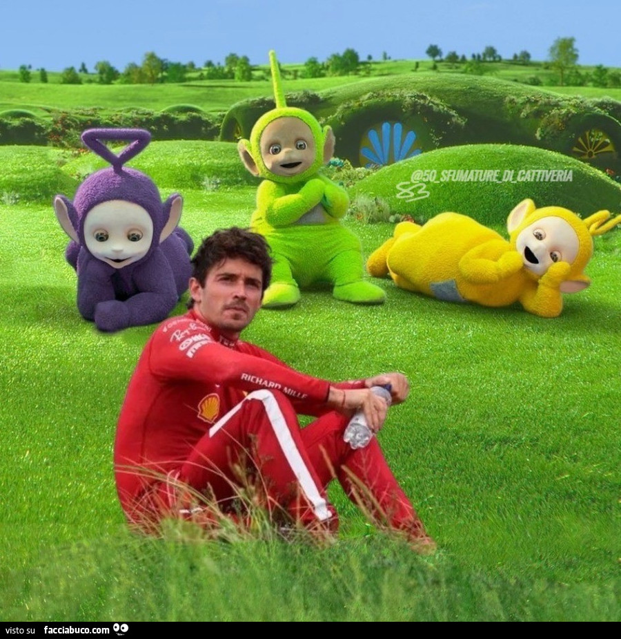 Leclerc con i Teletubbies
