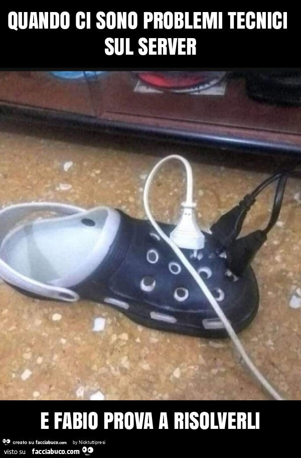 Quando ci sono problemi tecnici sul server e fabio prova a risolverli