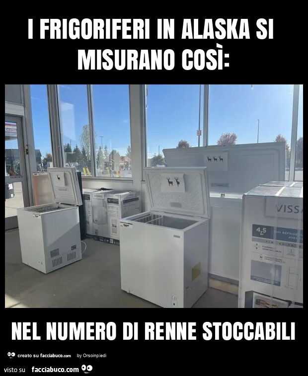 I frigoriferi in alaska si misurano così: nel numero di renne stoccabili