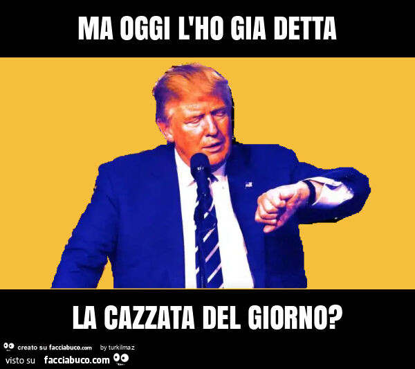 Ma oggi l'ho gia detta la cazzata del giorno?