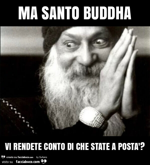 Ma santo buddha vi rendete conto di che state a postà?