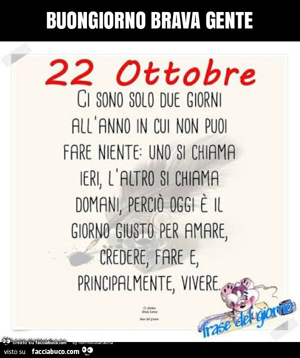 Buongiorno brava gente