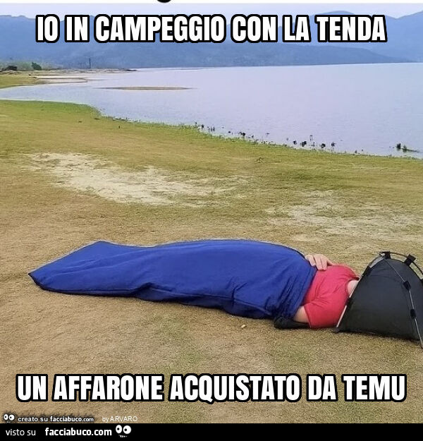 Io in campeggio con la tenda un affarone acquistato da temu