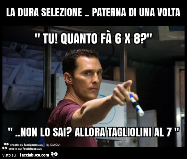 La dura selezione. Paterna di una volta