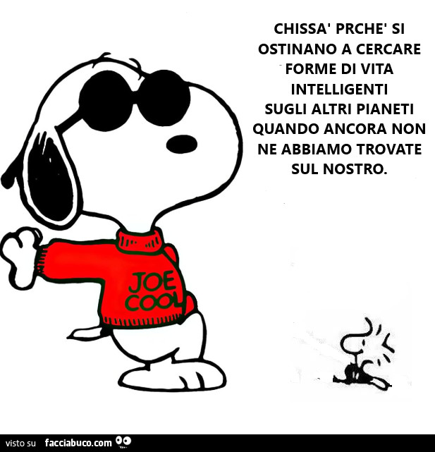 Chissà prchè si ostinano a cercare forme di vita intelligenti sugli altri pianeti quando ancora non ne abbiamo trovate sul nostro