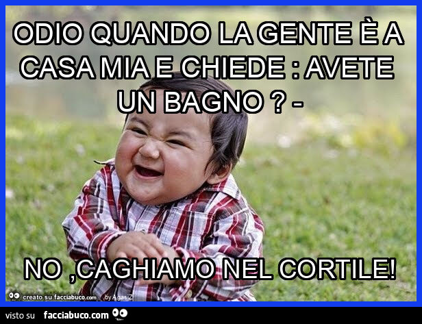 Odio quando la gente è a casa mia e chiede: avete un bagno? - No, caghiamo nel cortile
