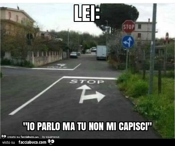 Lei: "io parlo ma tu non mi capisci"