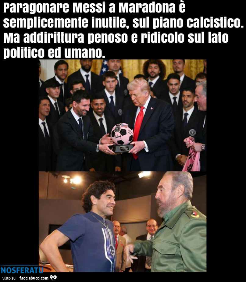 Non Paragonate Messi a Maradona