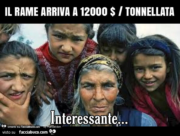 Il rame arriva a 12000 $ / tonnellata