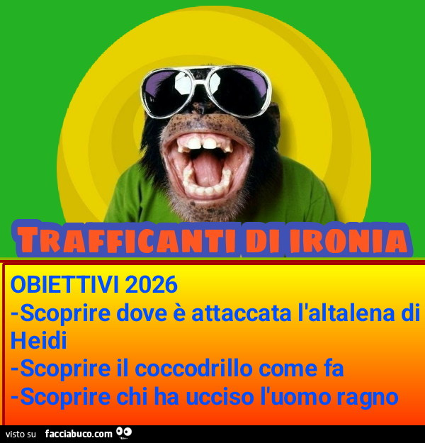 Obiettivi 2026 scoprire dove รจ attaccata l'altalena di Heidi scoprire il coccodrillo come fa