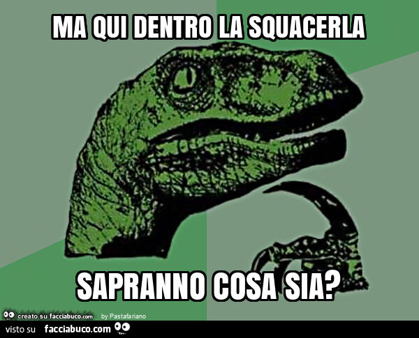 Ma qui dentro la squacerla sapranno cosa sia?