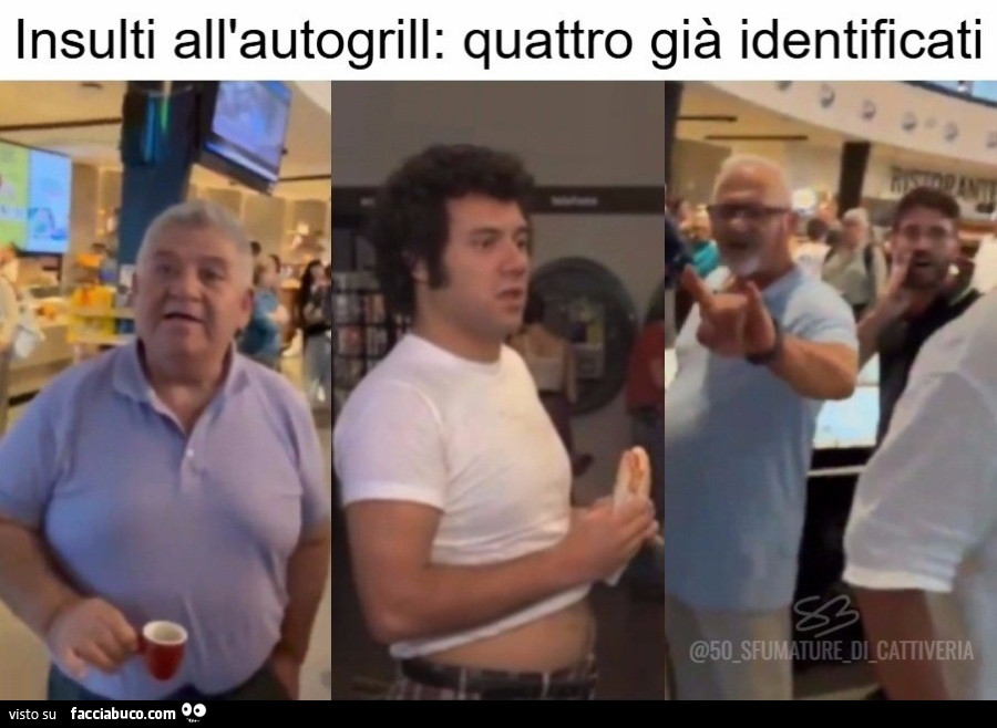 Insulti all'autogrill