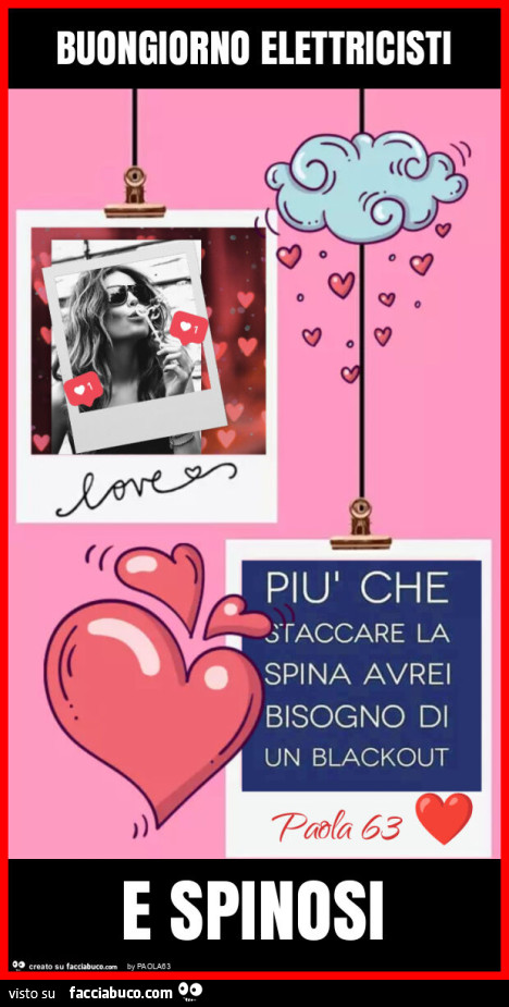 Buongiorno elettricisti e spinosi