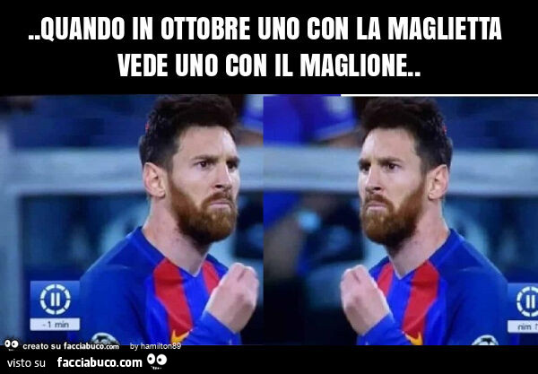 Quando in ottobre uno con la maglietta vede uno con il maglione