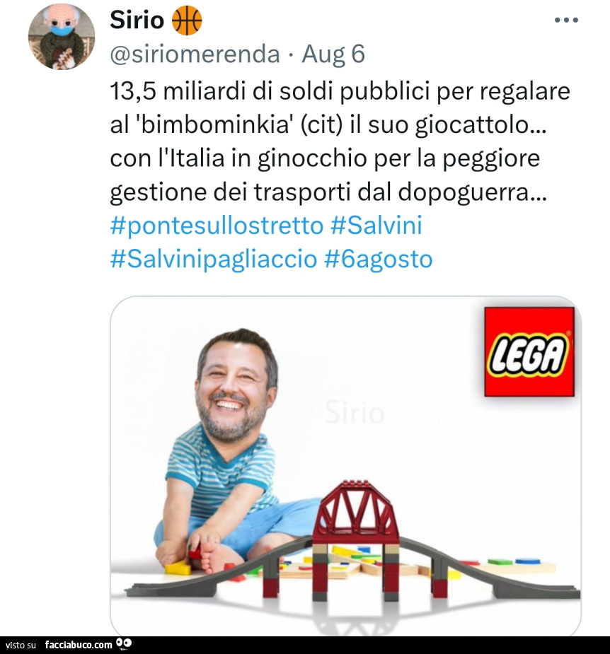 13,5 miliardi di soldi pubblici per regalare al bimbominkia il suo giocattolo… con l'italia in ginocchio per la peggiore gestione dei trasporti dal dopoguerra