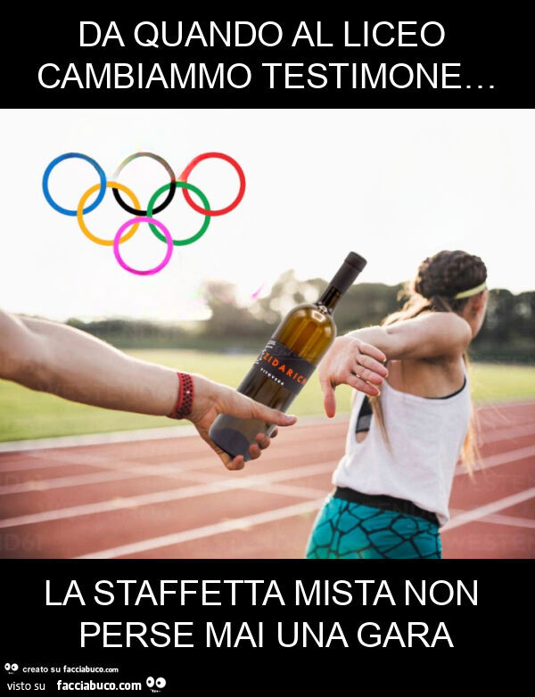 Da quando al liceo cambiammo testimone… la staffetta mista non perse mai una gara