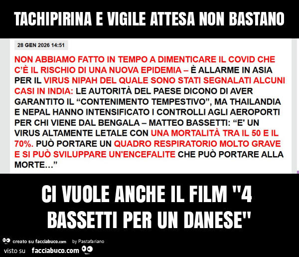 Tachipirina e vigile attesa non bastano ci vuole anche il film "4 bassetti per un danese"