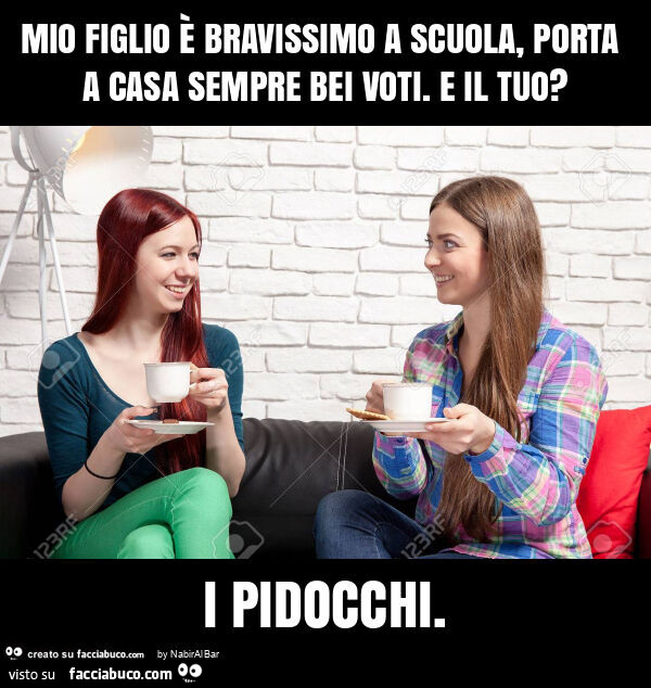 Mio figlio è bravissimo a scuola, porta a casa sempre bei voti. E il tuo? I pidocchi
