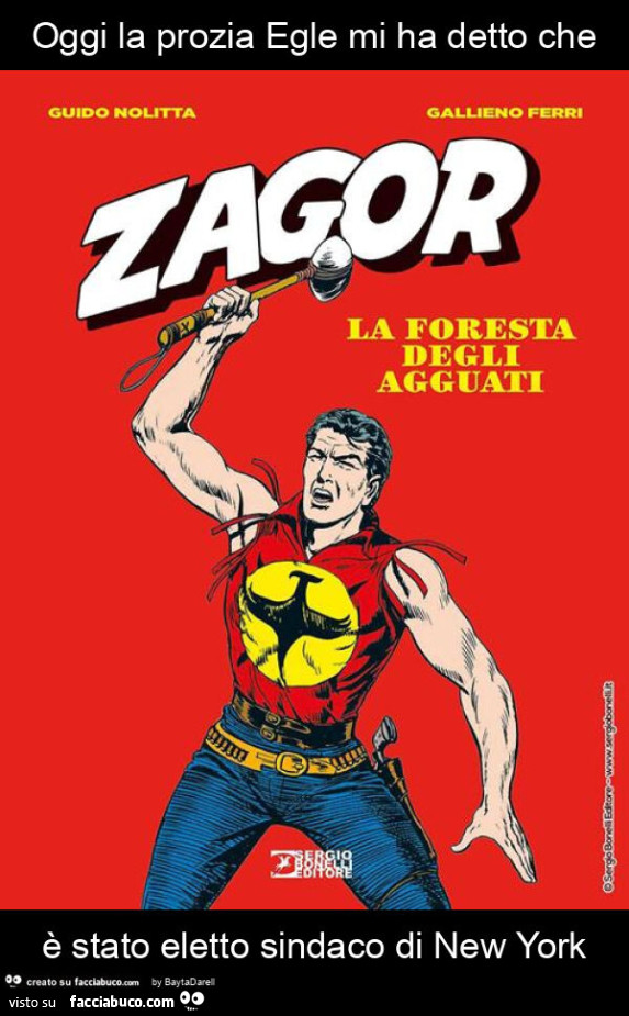 Oggi la prozia egle mi ha detto che è stato eletto sindaco di new york