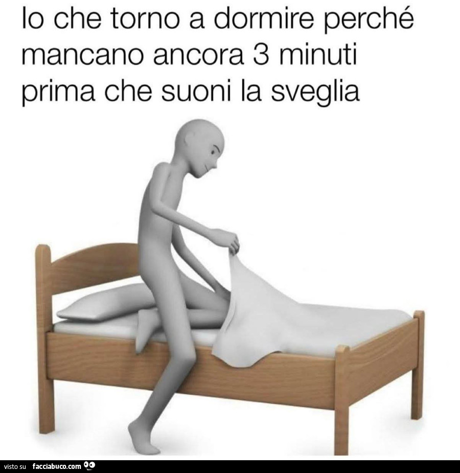 Io che torno a dormire perchรฉ mancano ancora 3 minuti prima che suoni la sveglia