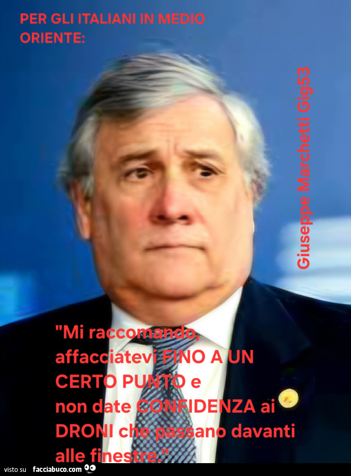 Tajani droni finestra