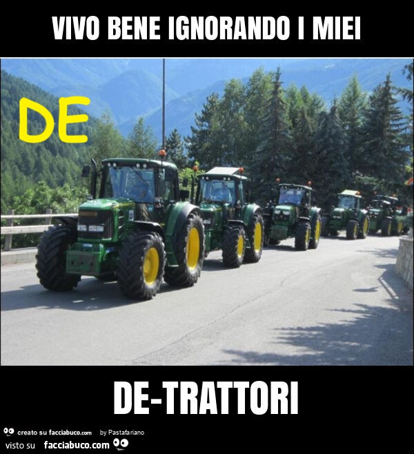 Vivo bene ignorando i miei de-trattori