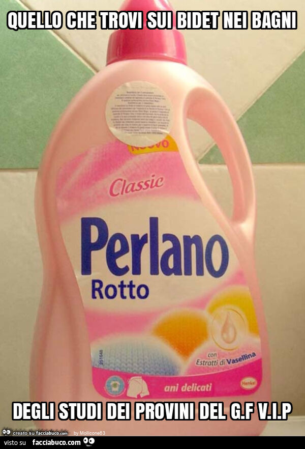 Quello che trovi sui bidet nei bagni degli studi dei provini del g. F v. I. P