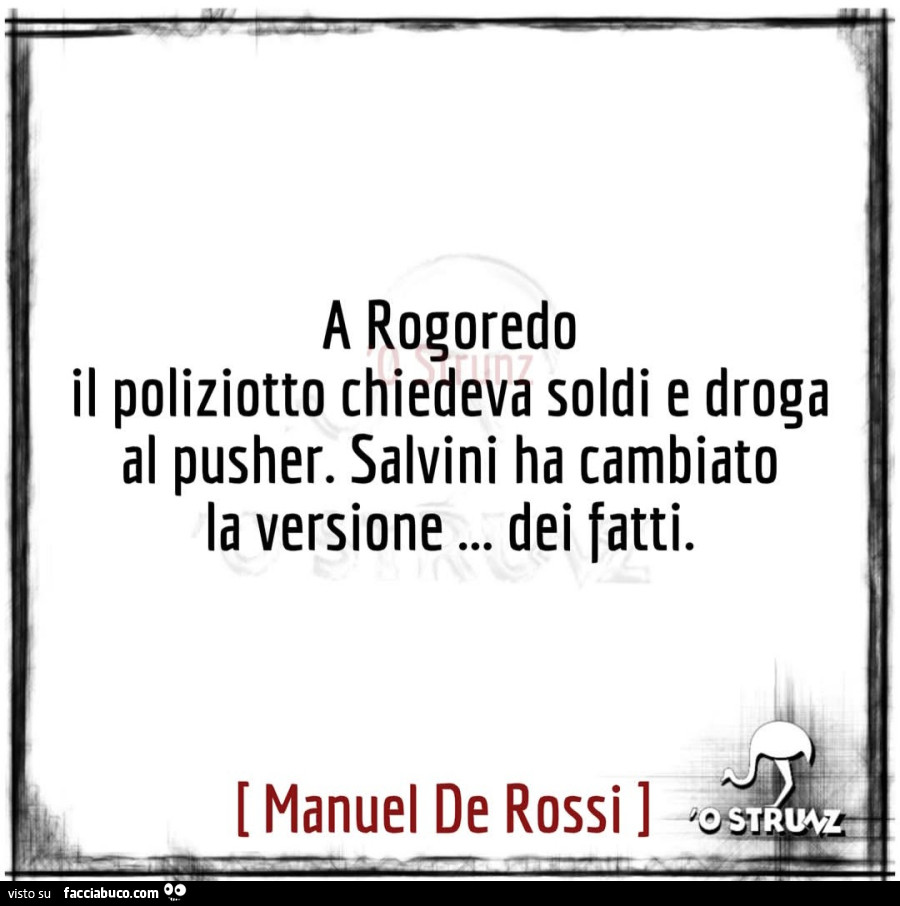 A rogoredo il poliziotto chiedeva soldi e droga al pusher. Salvini ha cambiato la versione&hellip; dei fatti