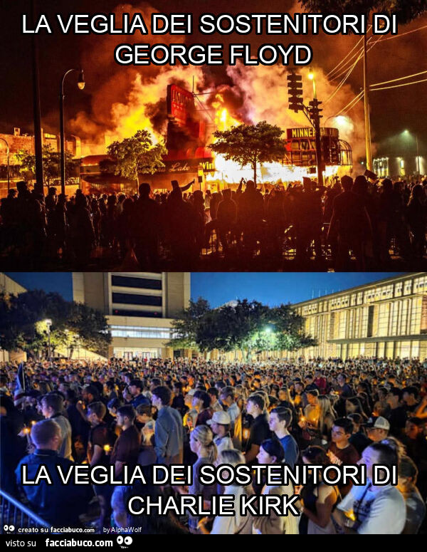 La veglia dei sostenitori di george floyd la veglia dei sostenitori di charlie kirk