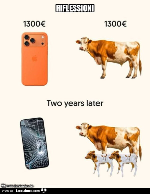 Riflessioni… iphone e mucca