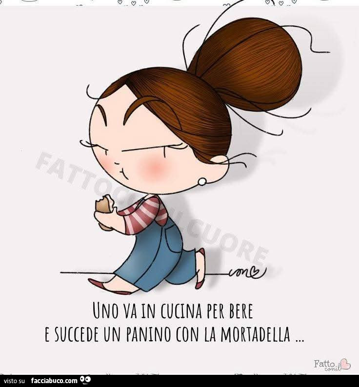 Uno va in cucina per bere e succede un panino con la mortadella