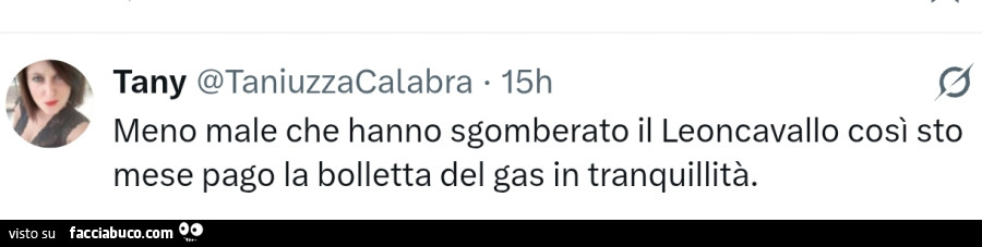 Meno male che hanno sgomberato il leoncavallo così sto mese pago la bolletta del gas in tranquillità