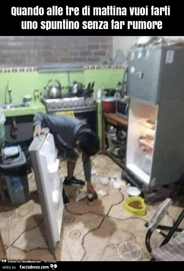 Quando alle tre di mattina vuoi farti uno spuntino senza far rumore