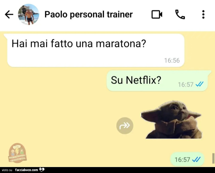 Personal trainer hai mai fatto una maratona su netflix