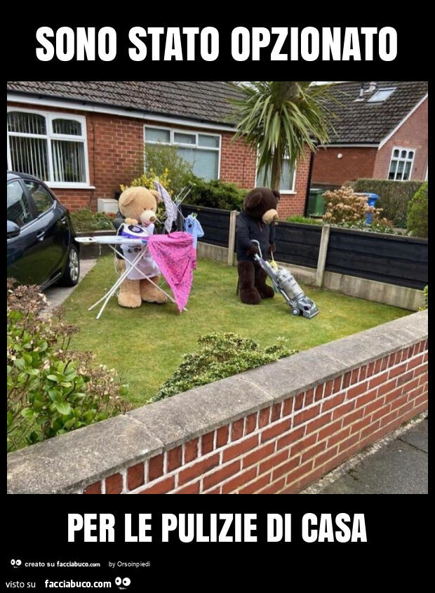 Sono stato opzionato per le pulizie di casa