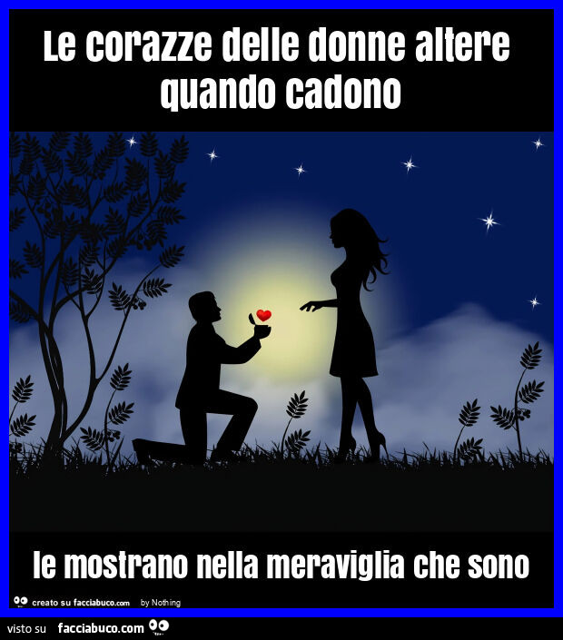Le corazze delle donne altere quando cadono le mostrano nella meraviglia che sono