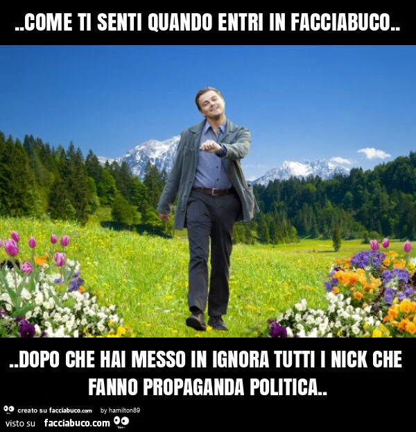 Come ti senti quando entri in facciabuco… dopo che hai messo in ignora tutti i nick che fanno propaganda politica