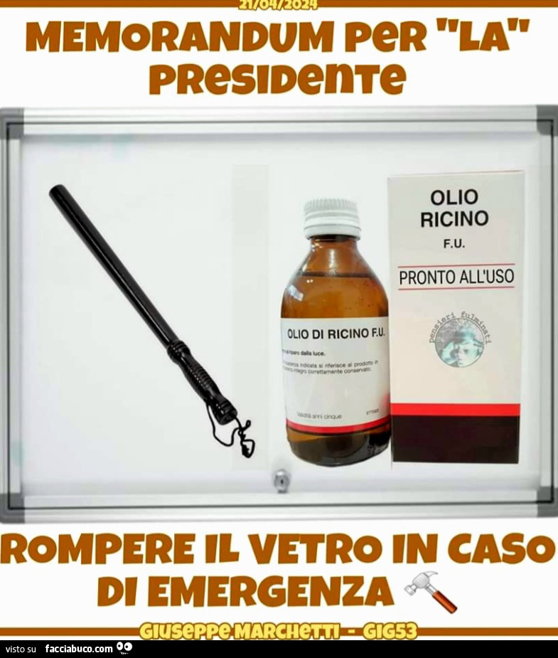 Meloni olio di ricino manganello