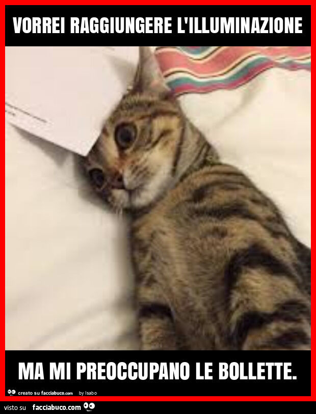 Vorrei raggiungere l'illuminazione ma mi preoccupano le bollette