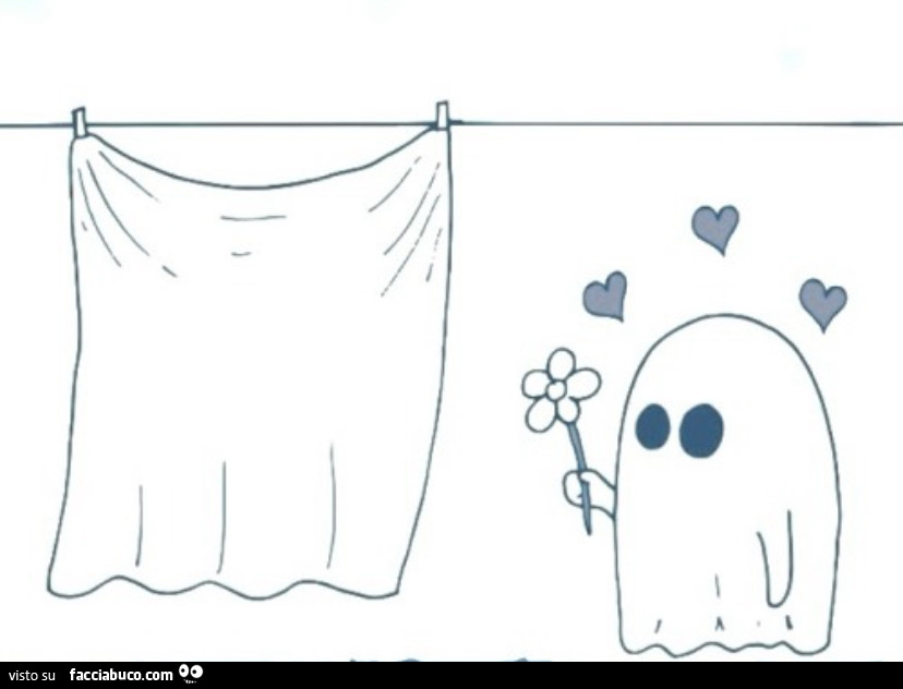 Fantasma corteggia lenzuolo steso