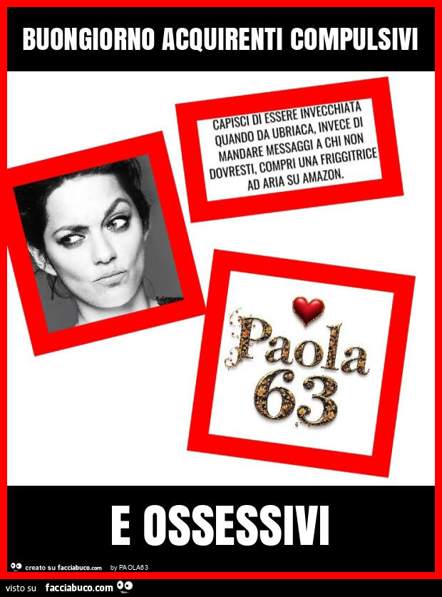 Buongiorno acquirenti compulsivi e ossessivi