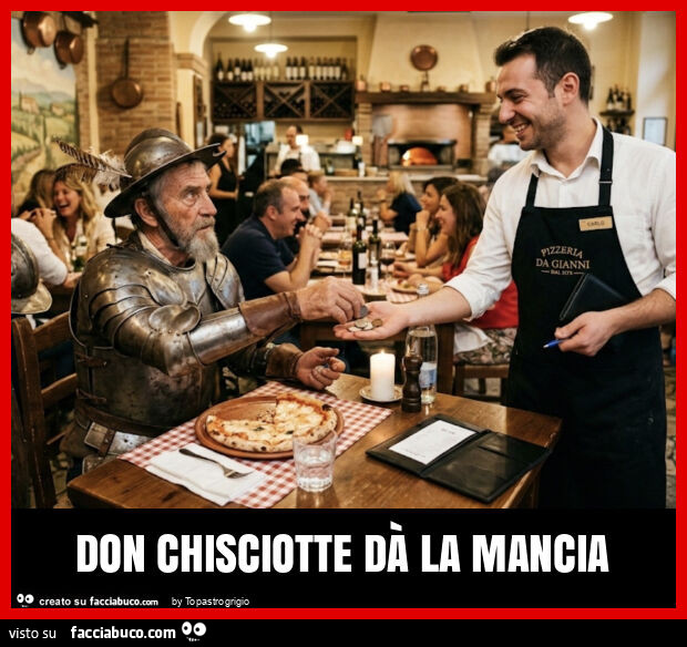 Don chisciotte dà la mancia