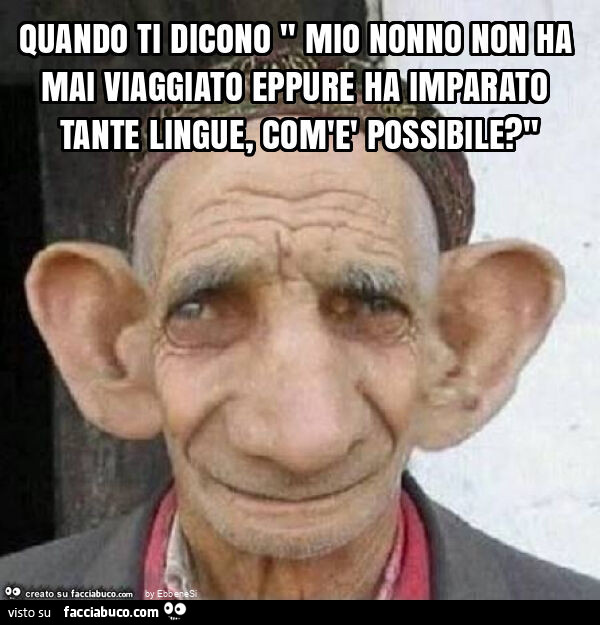Quando ti dicono " mio nonno non ha mai viaggiato eppure ha imparato tante lingue, com'è possibile? "