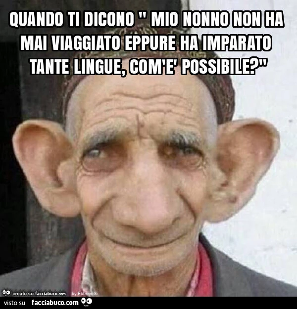Quando ti dicono " mio nonno non ha mai viaggiato eppure ha imparato tante lingue, com'è possibile? "