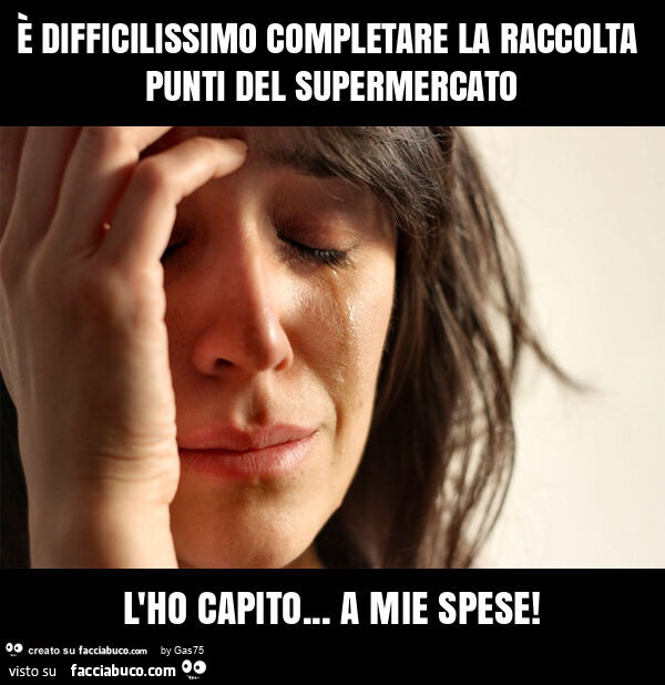 È difficilissimo completare la raccolta punti del supermercato l'ho capito… a mie spese