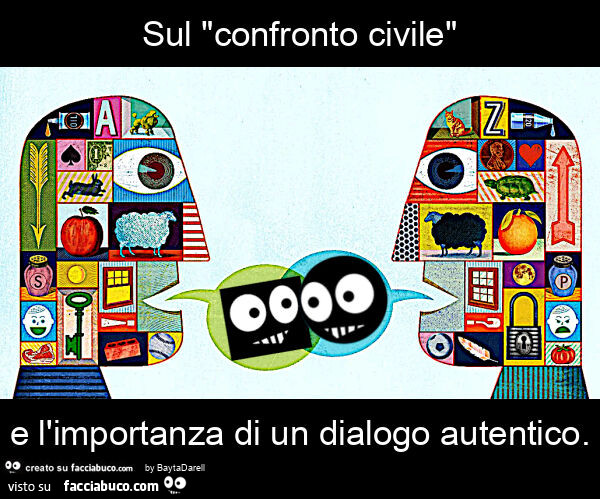 Sul "confronto civile" e l'importanza di un dialogo autentico. Da una illustrazione di Christian Northeast, Courtesy