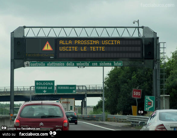 Alla prossima uscita uscite le tette