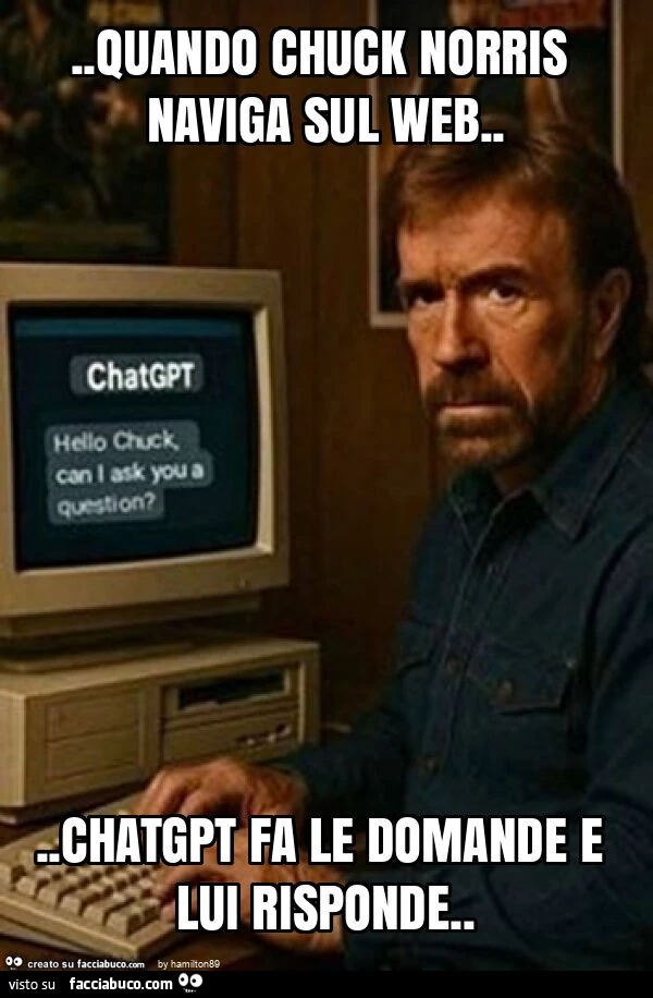 Quando chuck norris naviga sul web&hellip; chatgpt fa le domande e lui risponde